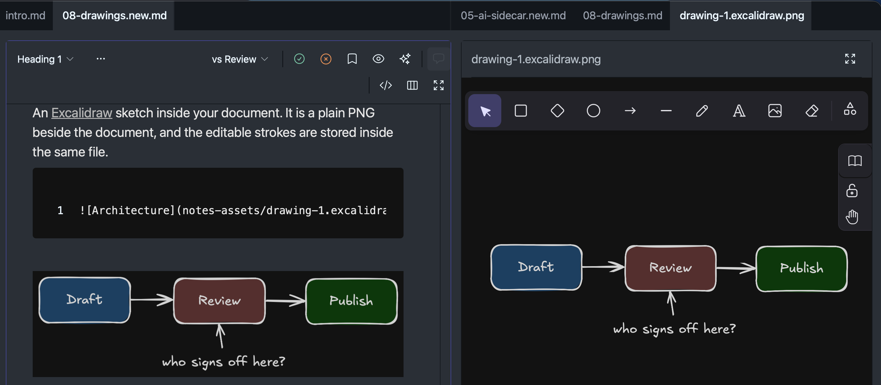 The same window in dark mode.